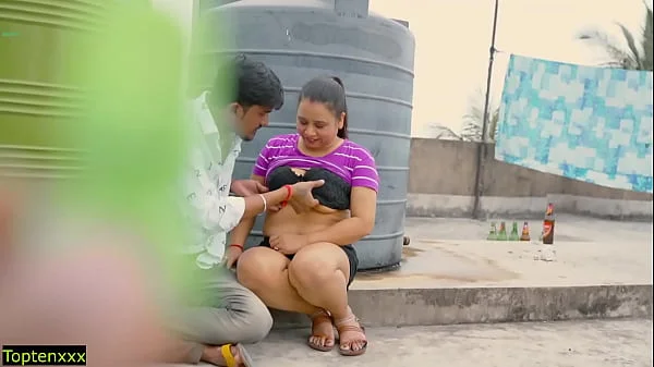 Hindi real Hot Sex at roof! Plz Don't Cum Inside pussy